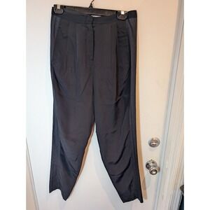 Acne Studios Silk Black Dress Pants Wide Leg High Waist‎ Career Trousers Sz 34